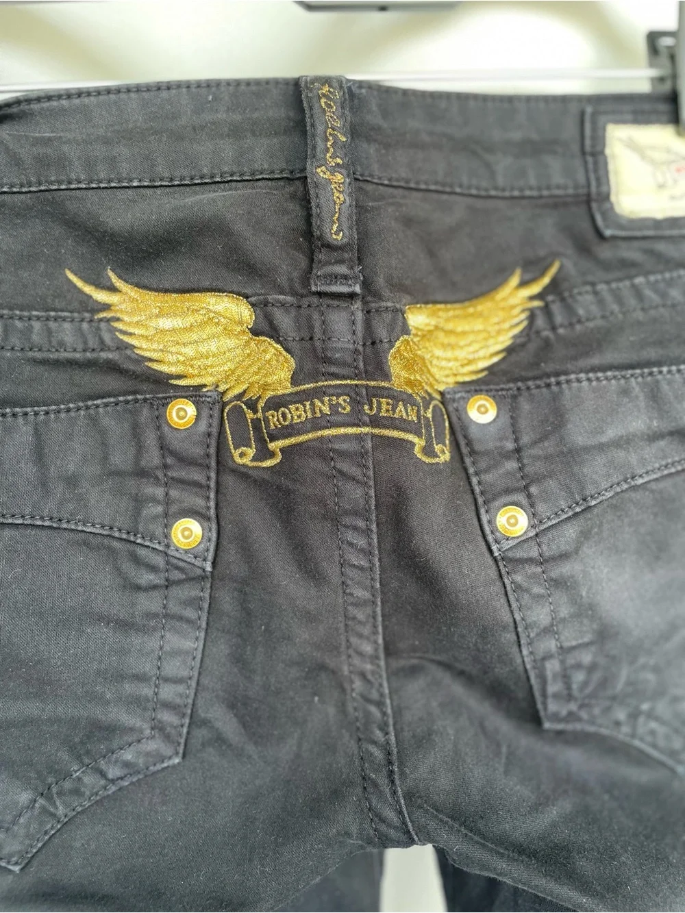 Robin's Jean Women's Black Skinny Jeans with Gold Hardware